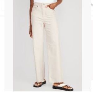 Old Navy Cream Wide Leg Jeans